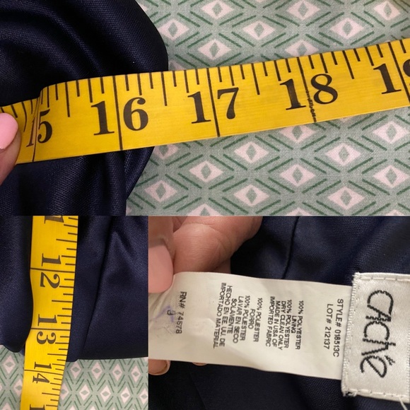 Cache Vintage  Blue Halter Dress Tea Length‎ Size 8 - Picture 15 of 16